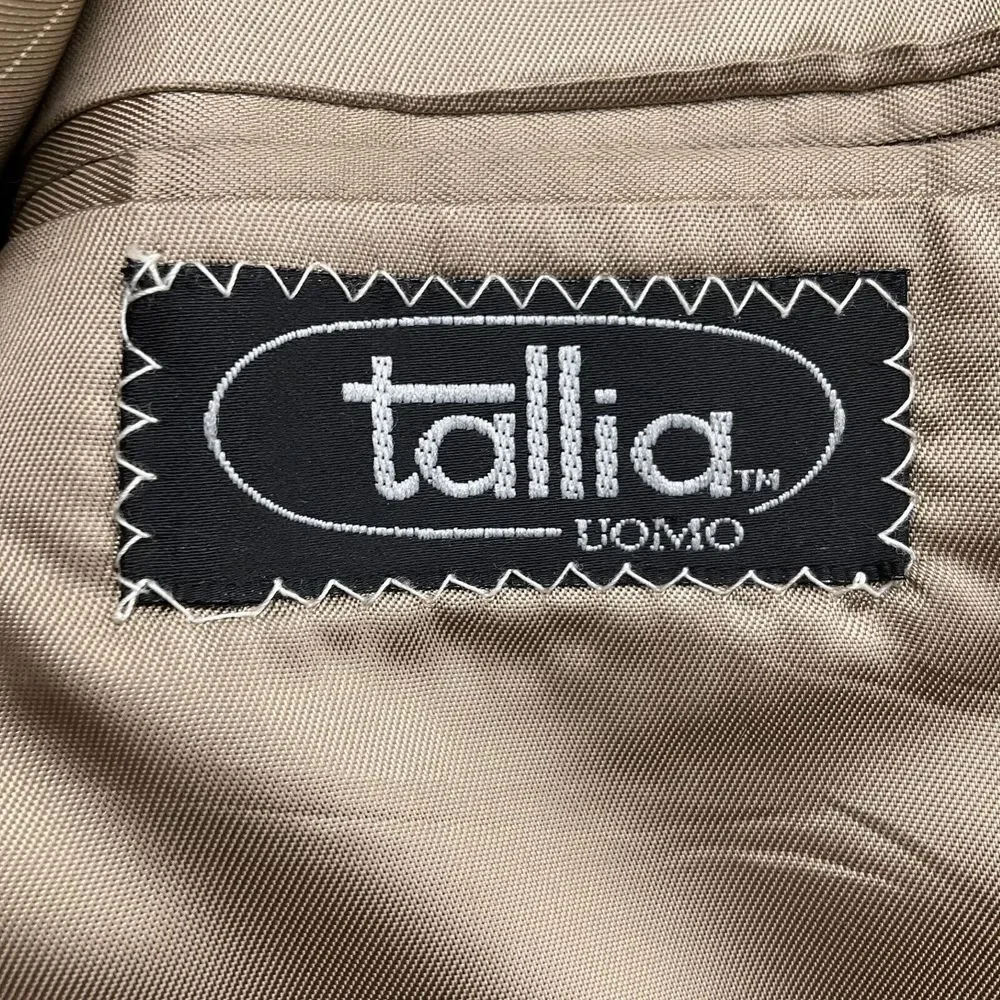 Christian St John Tallia Uomo Blazer Men 46R Black Beige Diamond Jacket USA VTG